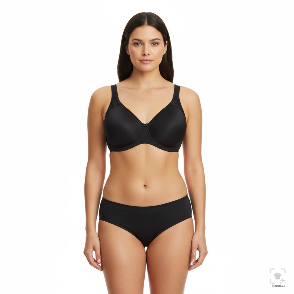 Bali Women 42DD Black Smooth Full Coverage Minimizer 3385/W385 Underwire Bra